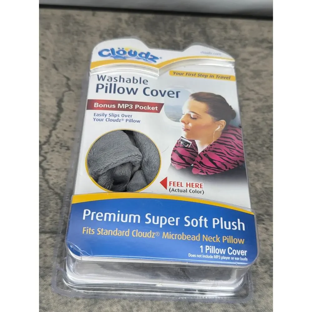 Washable Travel Neck Pillow Cover  (Cover Only)- Grey